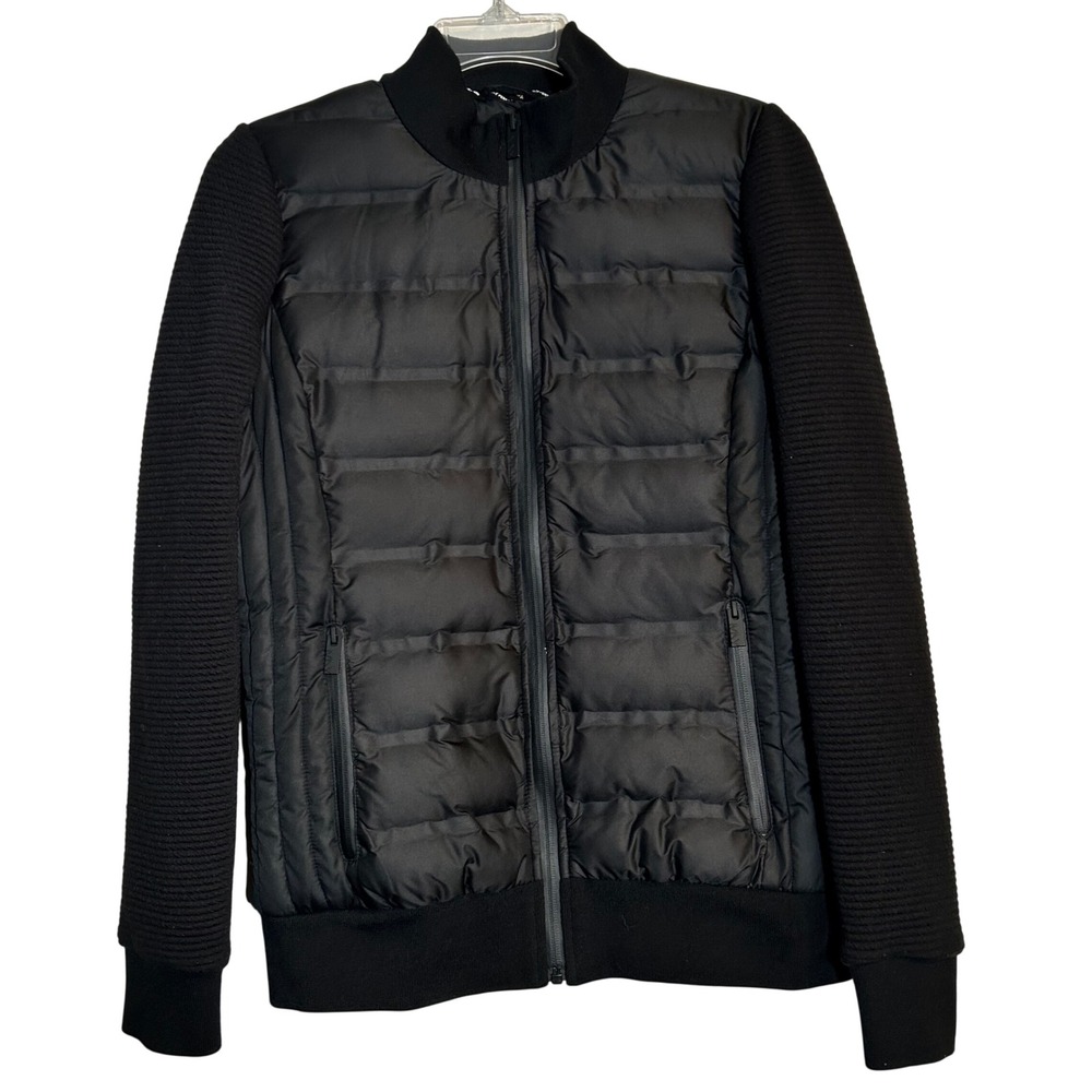 Marc New York‎ Performance Puffer Bomber Jacket Black Knit Sleeves Womens S